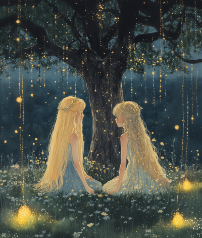 Fairy Girls Under Magic Tree