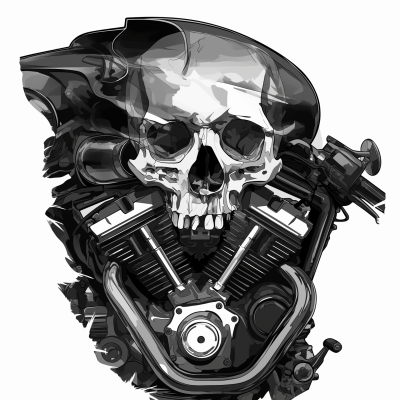 Realistic Skull and Motor