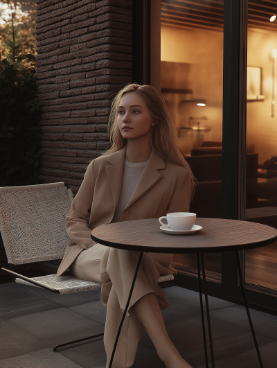 Nordic Woman in the Yard