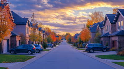 Suburban Street in Autumn