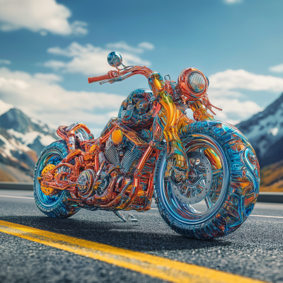 Colorful Motorcycle Crash
