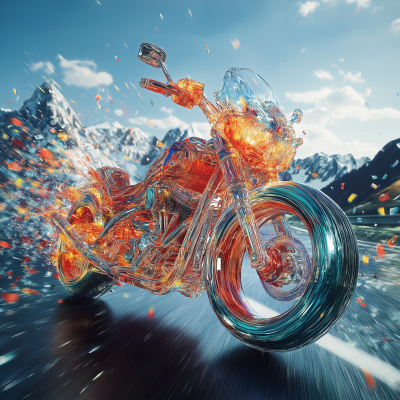 Vibrant 3D Motorcycle