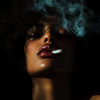 Mysterious Woman Smoking