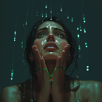 Woman Praying with Tears
