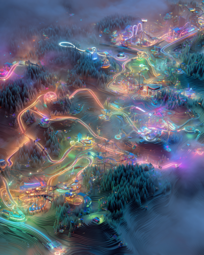 Cinematic Amusement Park Map