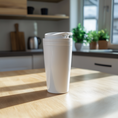 Protein Shaker on Kitchen Table