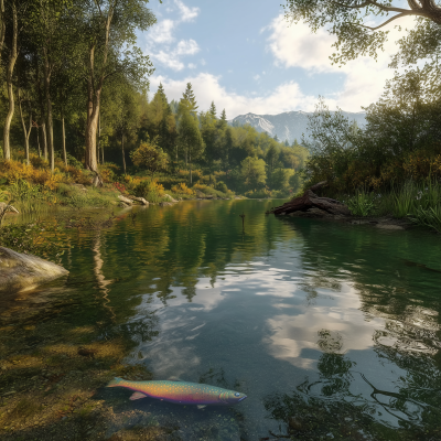 The Moment with the River and the Trout