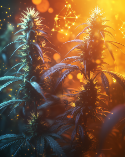 Cannabis Plants Under Dueling Lights
