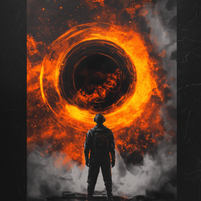 Futuristic Black Hole in Fire