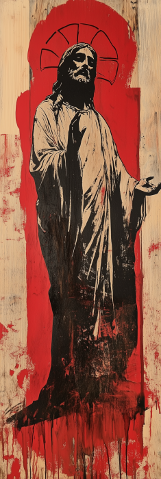 Jesus Standing in Banksy Style