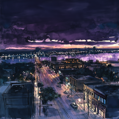 Overlooking Memphis at Night
