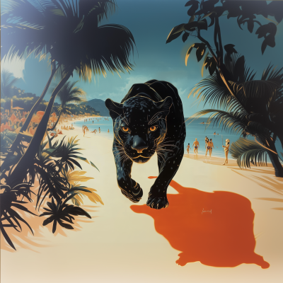 Sleek Panther on Sunny Beach