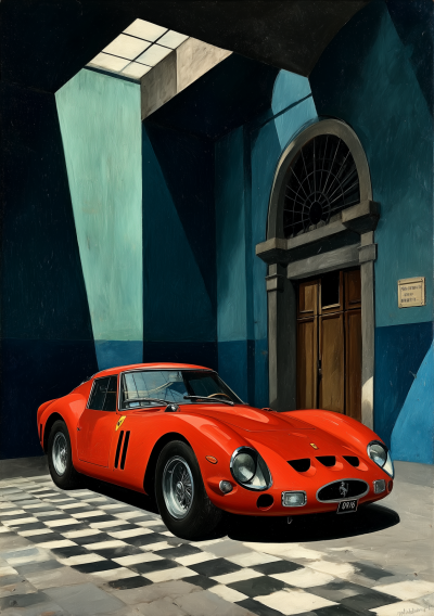 Ferrari GTO in De Chirico Style