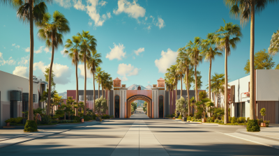 Futuristic Film Studio Entrance