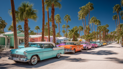 Vintage Cars at the Beach
