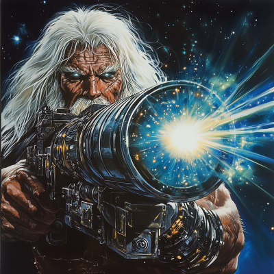 Warrior Wizard with Sci-Fi Cannon