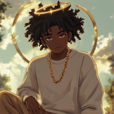 Anime Boy with Golden Glow