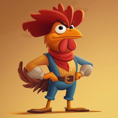 Chicken Cowboy Character