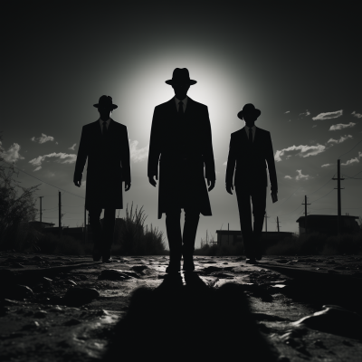 Silhouette of Men in Black