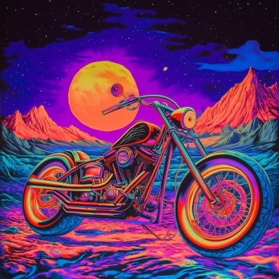 Psychedelic Chopper on Alien Planet