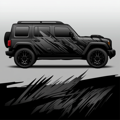 Black Vehicle Wrap Template