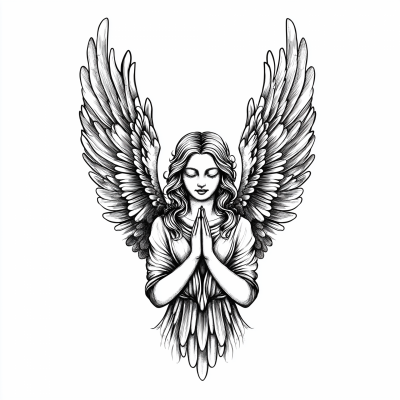 Angel with Praying Hands