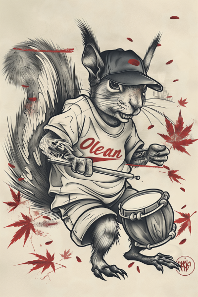 Tough Squirrel with Acorn