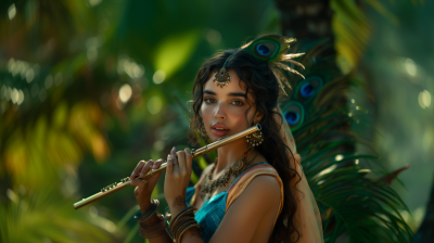 Serene Flutist in Nature