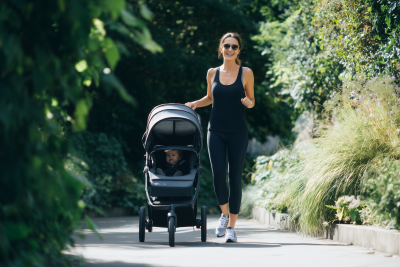 Woman with Baby Pram