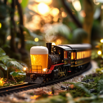 Miniature Train in Tropical Forest
