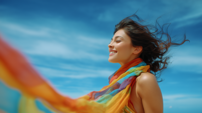 Joyful Beach Moment