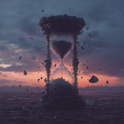 Floating Hourglass in the Desert