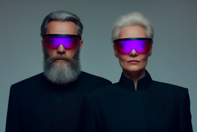 Tech Couple with AR Glasses