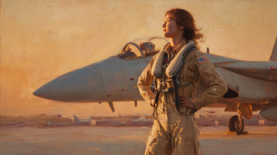 Confident Female Pilot