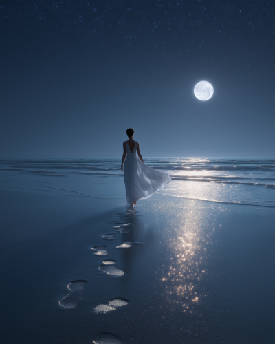 Moonlit Beach Serenity