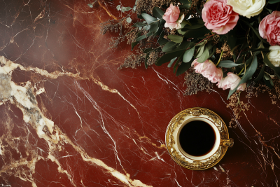 Red Marble Coffee Top