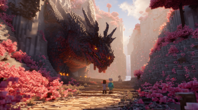 Realistic 3D Minecraft Scene