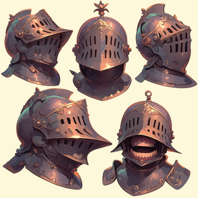 Stylized Knight Helmet Expressions