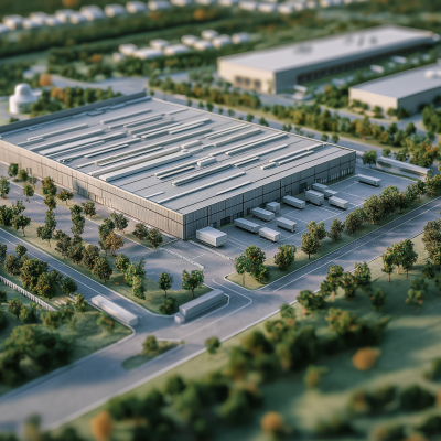 3D Model of Warehouse and Logistic Industrial Park