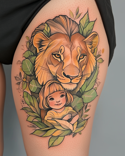 Cute Lioness Tattoo