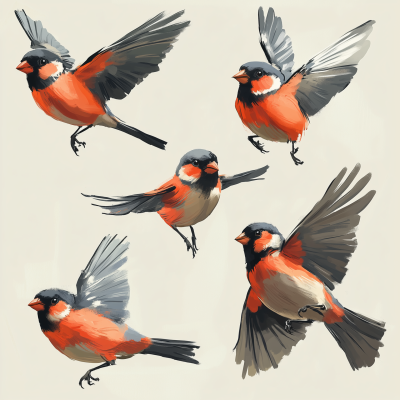 Bullfinch Poses
