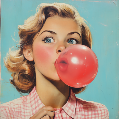 1950s Teen Bubble Gum