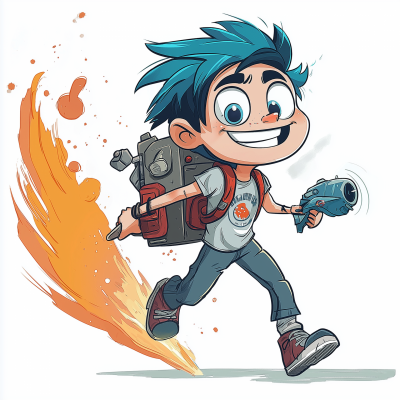 Adventurous Boy in Space