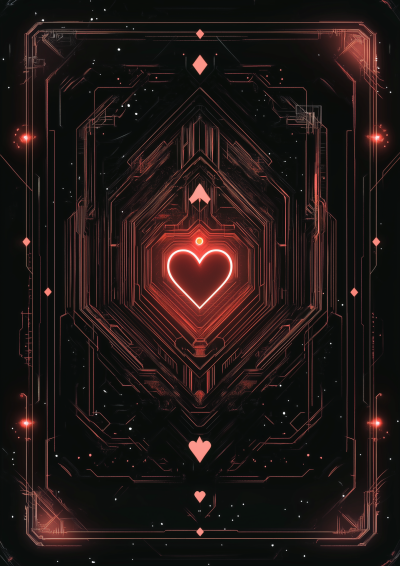 Cyberpunk Ace of Hearts Template