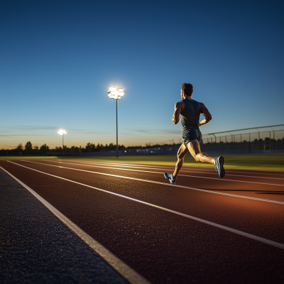 Marathon Runner at Dusk