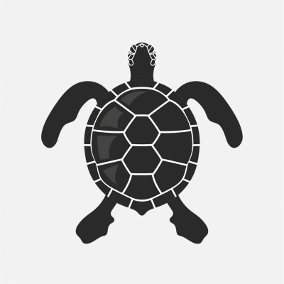 Minimalist Black Turtle