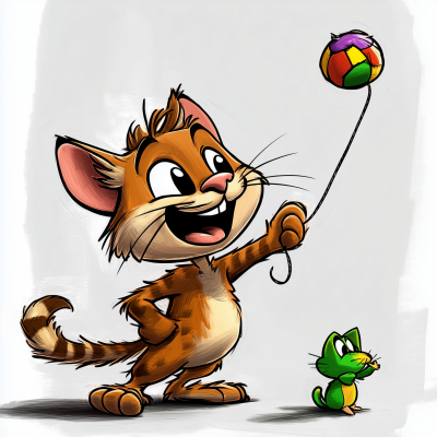 Playful Cat Illustration