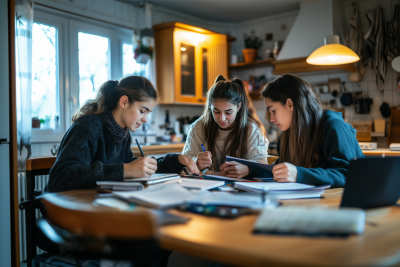 Cozy Family Homework Time