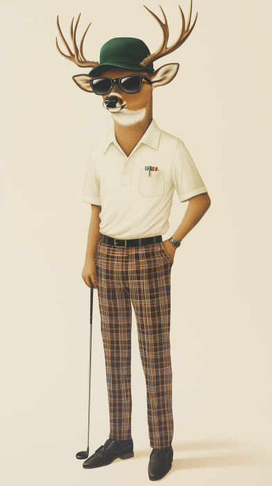 1960s Golfer Deer Mascot