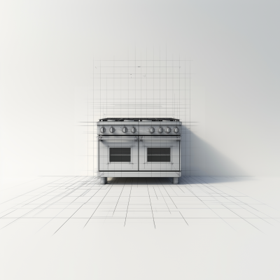 Technical Drawing of Cooking Range